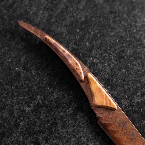 Couteau à steak VG-10 Miroir Damas Manche en Érable 100mm - Marron-[Musashi]-[Couteaux de cuisine japonais]