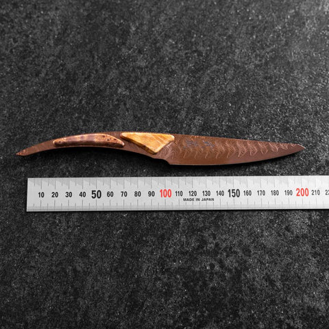 Couteau à steak VG-10 Miroir Damas Manche en Érable 100mm - Marron-[Musashi]-[Couteaux de cuisine japonais]