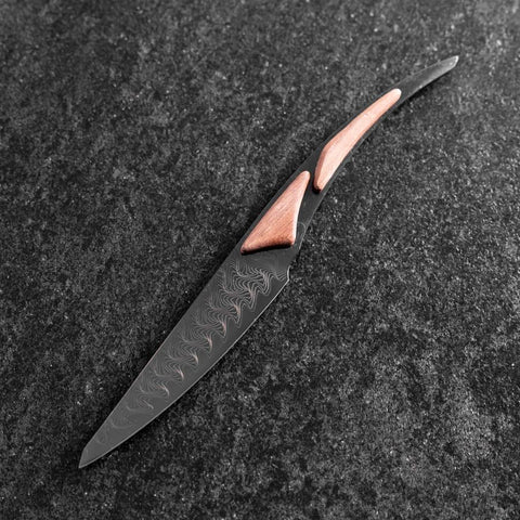 Couteau à steak VG-10 Miroir Damas Manche en Érable 100mm - Noir-[Musashi]-[Couteaux de cuisine japonais]