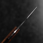 Couteau de Poche AUS-8 Koa Hawaïen Couteau d’Extérieur 55 mm avec Étui Cuir-[Musashi]-[Couteaux de cuisine japonais]