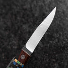 Couteau de Poche VG-10 Plaid Bois Stabilisé Couteau d’Extérieur 55 mm avec Étui Cuir-[Musashi]-[Couteaux de cuisine japonais]