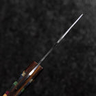Couteau de Poche VG-10 Plaid Bois Stabilisé Couteau d’Extérieur 55 mm avec Étui Cuir-[Musashi]-[Couteaux de cuisine japonais]