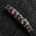 Couteau de Poche VG-10 Plaid Bois Stabilisé Couteau d’Extérieur 55 mm avec Étui Cuir-[Musashi]-[Couteaux de cuisine japonais]