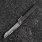 Couteau de Poche White Steel #2 90mm Carbon Tsuchime Knifegata Noir Boîte en Bois de Paulownia-[Musashi]-[Couteaux de cuisine japonais]