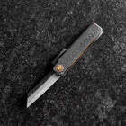 Couteau de poche White Steel #2 45mm Carbon Kurouchi Tsuchime Knifegata boîte en bois Paulownia-[Musashi]-[Couteaux de cuisine japonais]