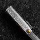Couteau de poche White Steel #2 45mm Carbon Kurouchi Tsuchime Knifegata boîte en bois Paulownia-[Musashi]-[Couteaux de cuisine japonais]