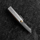 Couteau de poche White Steel #2 45mm Carbon Kurouchi Tsuchime Knifegata boîte en bois Paulownia-[Musashi]-[Couteaux de cuisine japonais]