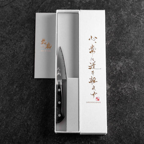 Couteau d'office VG-10 Poli Manche Occidental Noir 80mm-[Musashi]-[Couteaux de cuisine japonais]