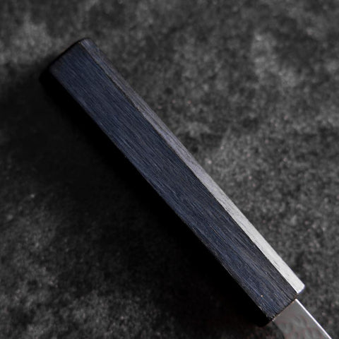 Couteau d'office White Steel #2 Tsuchime Manche Urushi Bleu Sombre 80mm-[Musashi]-[Couteaux de cuisine japonais]