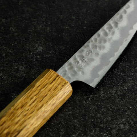Paring White Steel #2 Tsuchime Yaki Urushi Handle 80mm (3.1”)-[Musashi]-[Japanese-Kitchen-Knives]