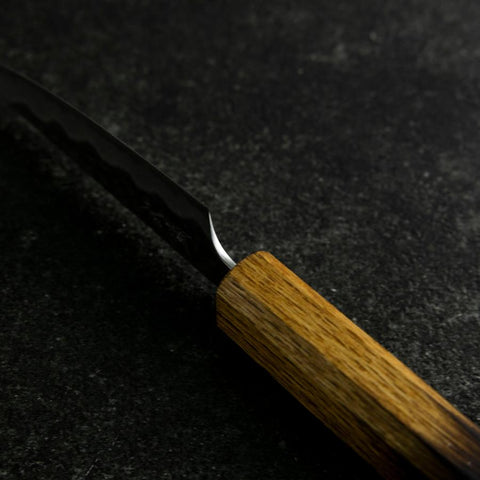 Paring White Steel #2 Tsuchime Yaki Urushi Handle 80mm (3.1”)-[Musashi]-[Japanese-Kitchen-Knives]