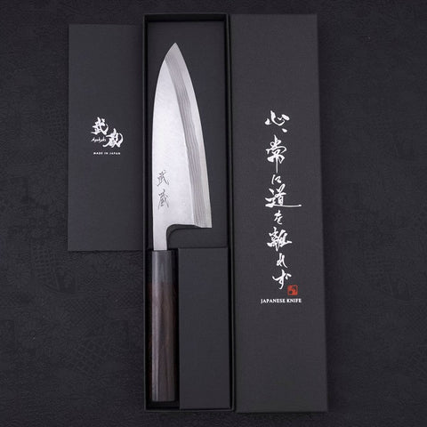 Deba Blue Steel #2 Damas Manche en Bois de Rose 165mm-[Musashi]-[Couteaux de cuisine japonais]