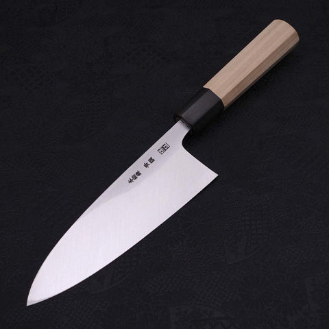 Deba Blue Steel #2 Kasumi Manche buffle et magnolia 165mm-[Musashi]-[Couteaux de cuisine japonais]