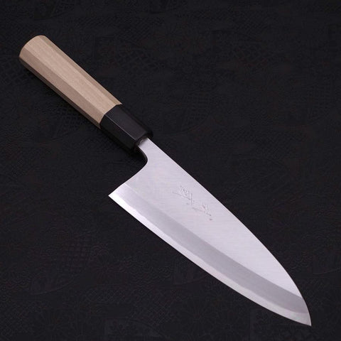 Deba Blue Steel #2 Kasumi Manche buffle et magnolia 165mm-[Musashi]-[Couteaux de cuisine japonais]