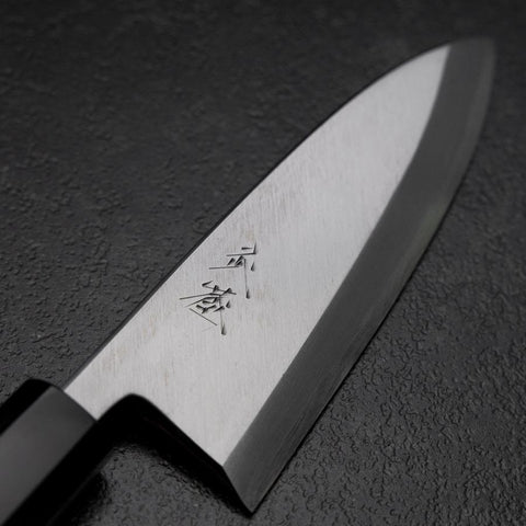 Deba Blue Steel #2 Kasumi Manche en Buffle et Teck 135mm-[Musashi]-[Couteaux de cuisine japonais]