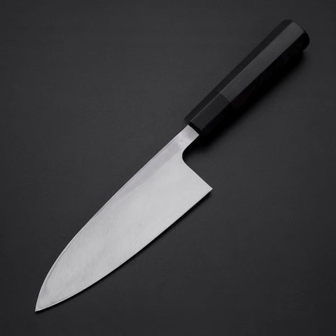 Deba Blue Steel #2 Kurouchi Chokin Dragon Manche en Buffle et Ébène 150mm-[Musashi]-[Couteaux de cuisine japonais]