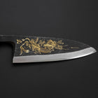 Deba Blue Steel #2 Kurouchi Chokin Dragon Manche en Buffle et Ébène 150mm-[Musashi]-[Couteaux de cuisine japonais]
