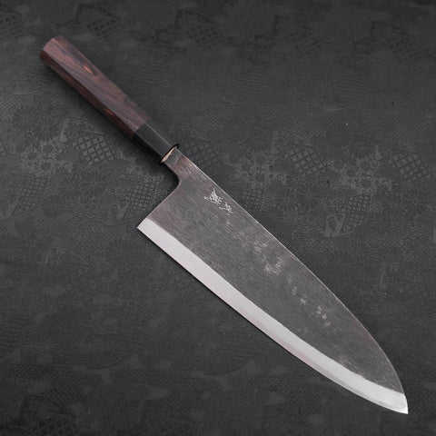 Deba Blue Steel #2 Kurouchi Manche en Buffle et Ébène 270mm - Epais-[Musashi]-[Couteaux de cuisine japonais]