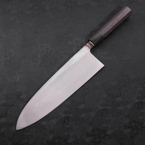 Deba Blue Steel #2 Kurouchi Manche en Buffle et Ébène 270mm - Fin-[Musashi]-[Couteaux de cuisine japonais]