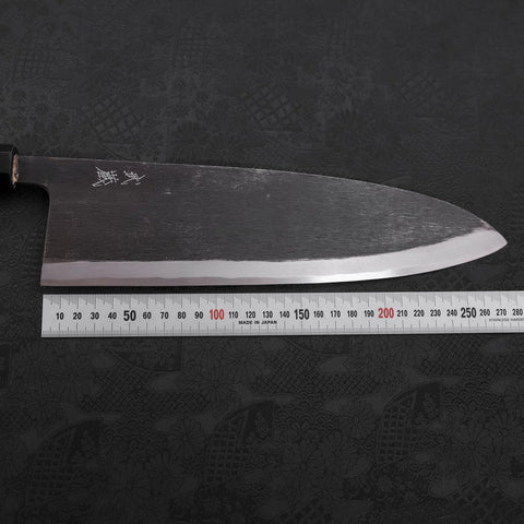 Deba Blue Steel #2 Kurouchi Manche en Buffle et Ébène 270mm - Fin-[Musashi]-[Couteaux de cuisine japonais]