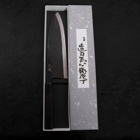 Deba Blue Steel #2 Kurouchi Manche en Buffle et Ébène 270mm - Fin-[Musashi]-[Couteaux de cuisine japonais]