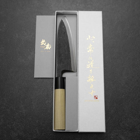 Deba Blue Steel #2 Kurouchi Manche en Magnolia 150mm-[Musashi]-[Couteaux de cuisine japonais]