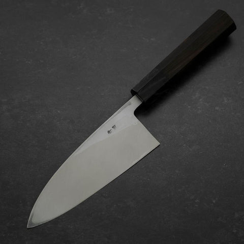 Deba Blue Steel #2 Suminagashi Manche en Buffle et Ébène 150mm-[Musashi]-[Couteaux de cuisine japonais]