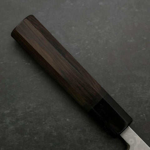 Deba Blue Steel #2 Suminagashi Manche en Buffle et Ébène 180mm-[Musashi]-[Couteaux de cuisine japonais]