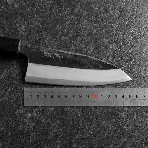 Deba Double-Tranchant Blue Steel #2 Kurouchi Manche en Bois de Rose 150mm-[Musashi]-[Couteaux de cuisine japonais]