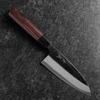 Deba Double-Tranchant Blue Steel #2 Kurouchi Manche en Bois de Rose 150mm-[Musashi]-[Couteaux de cuisine japonais]