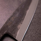 Deba Double-Tranchant White Steel #2 Kurouchi Manche Buffle et Ébène 165mm-[Musashi]-[Couteaux de cuisine japonais]