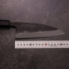 Deba Double-Tranchant White Steel #2 Kurouchi Manche Buffle et Ébène 165mm-[Musashi]-[Couteaux de cuisine japonais]