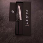 Deba Double-Tranchant White Steel #2 Kurouchi Manche Buffle et Ébène 165mm-[Musashi]-[Couteaux de cuisine japonais]