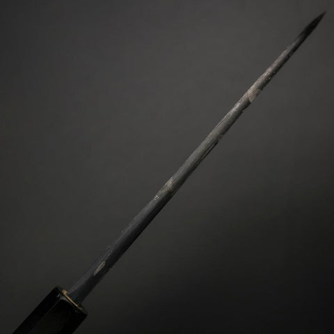 Deba Double-Tranchant White Steel #2 Kurouchi Manche en Buffle et Magnolia 180mm-[Musashi]-[Couteaux de cuisine japonais]