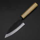 Deba Double-Tranchant White Steel #2 Kurouchi Manche en Chêne 130mm-[Musashi]-[Couteaux de cuisine japonais]