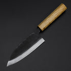Deba Double-Tranchant White Steel #2 Kurouchi Manche en Chêne 150mm-[Musashi]-[Couteaux de cuisine japonais]