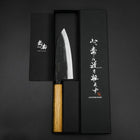 Deba Double-Tranchant White Steel #2 Kurouchi Manche en Chêne 150mm-[Musashi]-[Couteaux de cuisine japonais]