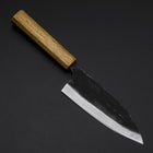Deba Double-Tranchant White Steel #2 Kurouchi Manche en Chêne 150mm-[Musashi]-[Couteaux de cuisine japonais]
