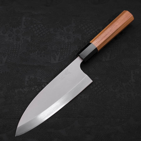 Deba Gaucher AUS-10 Poli Manche en Buffle et bois de Teck 165mm-[Musashi]-[Couteaux de cuisine japonais]