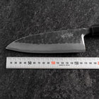 Deba Gaucher White Steel #2 Kurouchi Tsuchime Manche en Cerisier 165mm-[Musashi]-[Couteaux de cuisine japonais]