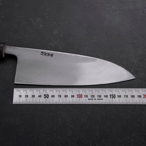 Deba Gaucher White Steel #2 Kurouchi Tsuchime Manche en Cerisier 180mm-[Musashi]-[Couteaux de cuisine japonais]