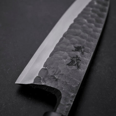 Deba Gaucher White Steel #2 Kurouchi Tsuchime Manche en Cerisier 180mm-[Musashi]-[Couteaux de cuisine japonais]