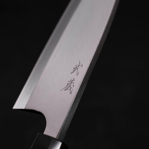 Deba Left Hand AUS-10 Poli Manche en Buffle et bois de Teck 165mm-[Musashi]-[Couteaux de cuisine japonais]