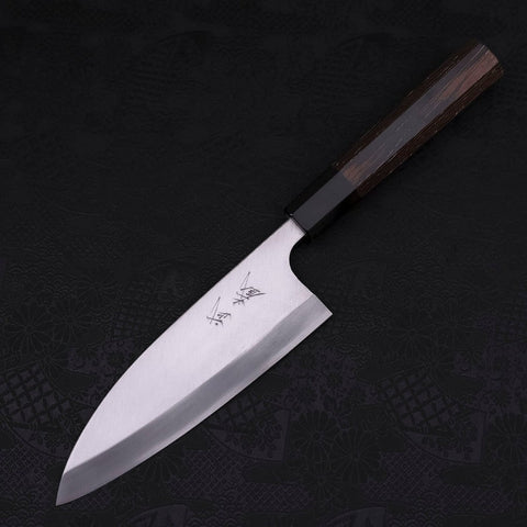 Deba Left Hand AUS-10 Polished Buffalo Wenge Handle 165mm-[Musashi]-[Couteaux de cuisine japonais]
