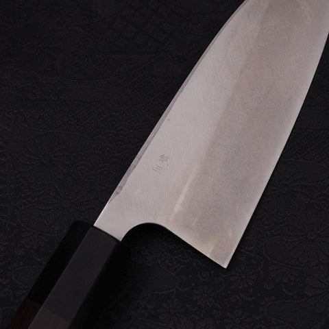 Deba Left Hand Silver Steel #3 Kasumi Buffalo Ebony Handle 165mm-[Musashi]-[Couteaux de cuisine japonais]