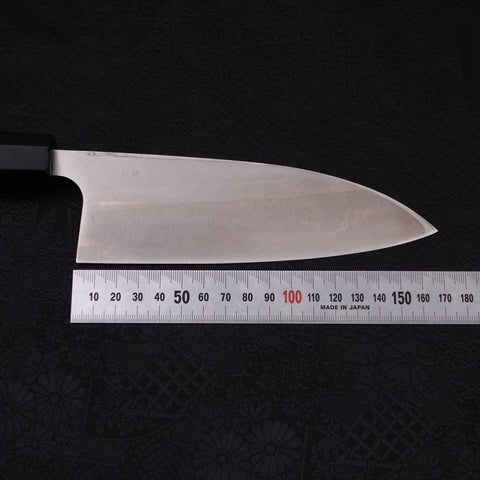 Deba Left Hand Silver Steel #3 Kasumi Buffalo Ebony Handle 165mm-[Musashi]-[Couteaux de cuisine japonais]