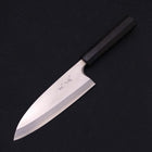Deba Left Hand Silver Steel #3 Kasumi Buffalo Ebony Handle 180mm-[Musashi]-[Couteaux de cuisine japonais]