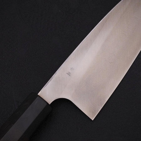 Deba Left Hand Silver Steel #3 Kasumi Buffalo Ebony Handle 180mm-[Musashi]-[Couteaux de cuisine japonais]