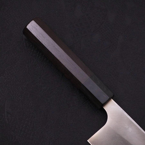 Deba Left Hand Silver Steel #3 Kasumi Buffalo Ebony Handle 180mm-[Musashi]-[Couteaux de cuisine japonais]