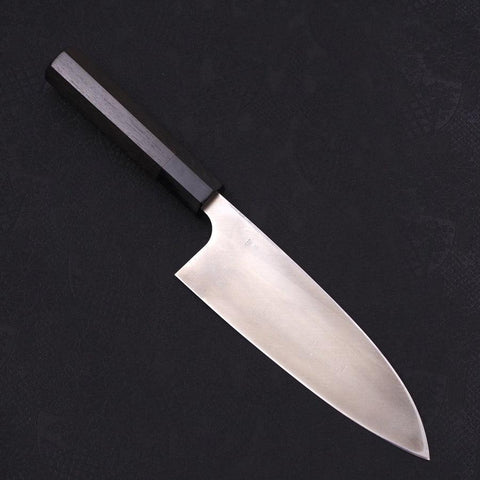Deba Left Hand Silver Steel #3 Kasumi Buffalo Ebony Handle 180mm-[Musashi]-[Couteaux de cuisine japonais]
